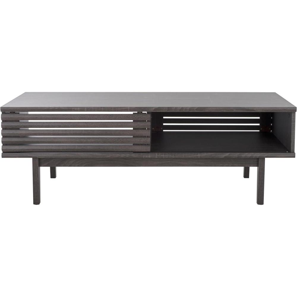 image:imageSAFAVIEH Home Collection Aricia Black 2Door Coffee TableDistressed Black