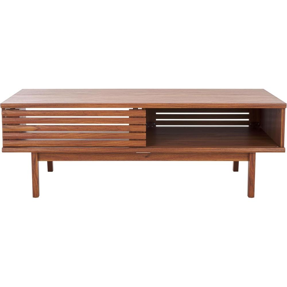 image:imageSAFAVIEH Home Collection Aricia Black 2Door Coffee TableWalnut