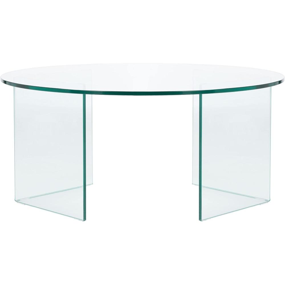 image:imageSAFAVIEH Home Collection Bexon Clear Tempered Glass Round Coffee Table