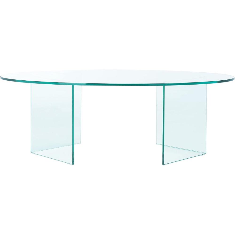 image:imageSAFAVIEH Home Collection Carsten Clear Tempered Glass Oval Coffee Table