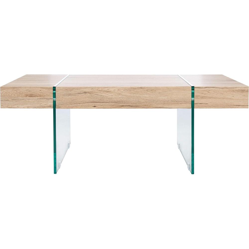 image:imageSAFAVIEH Home Collection Jacob WhiteClear Glass Legs Rectangle Coffee TableNaturalGlass