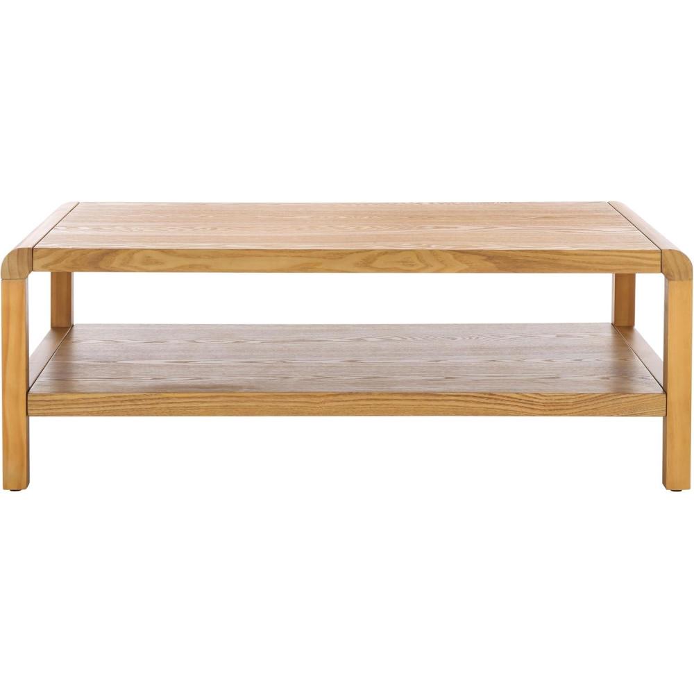image:imageSAFAVIEH Home Collection Omara Black 1Shelf Coffee TableNatural