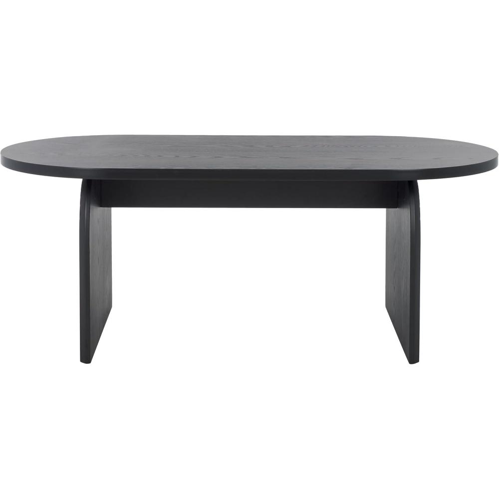 image:imageSAFAVIEH Home Collection Syura BrownBlack Ribbed Coffee TableBlack