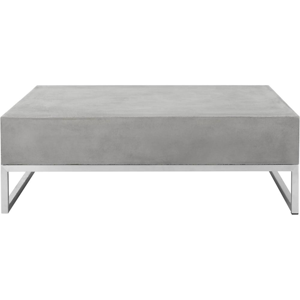 image:imageSAFAVIEH Outdoor Collection Eartha Modern Dark Grey Concrete Coffee Table Fully Assembled