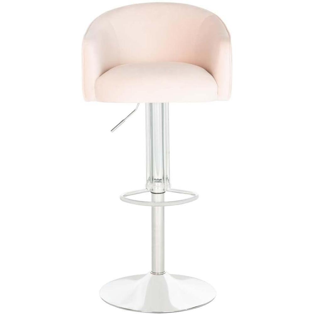 image:imageSafavieh Couture Ellsworth Glam Light Pink Velvet 26835 Adjustable Bar Stool BarstoolLight Pink
