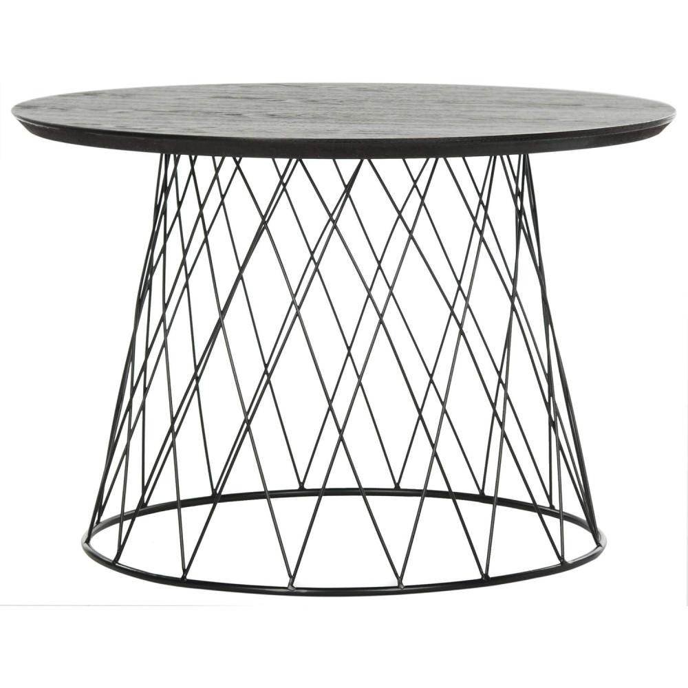image:imageSafavieh FOX4245C Home Collection Roper Retro MidCentury White and Black Wood End TableBlack