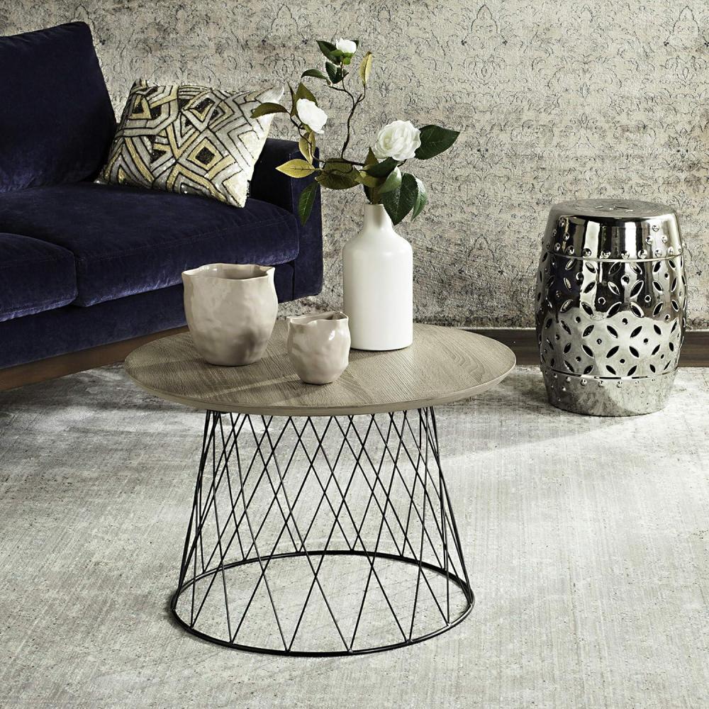 image:imageSafavieh FOX4245C Home Collection Roper Retro MidCentury White and Black Wood End TableLight Grey
