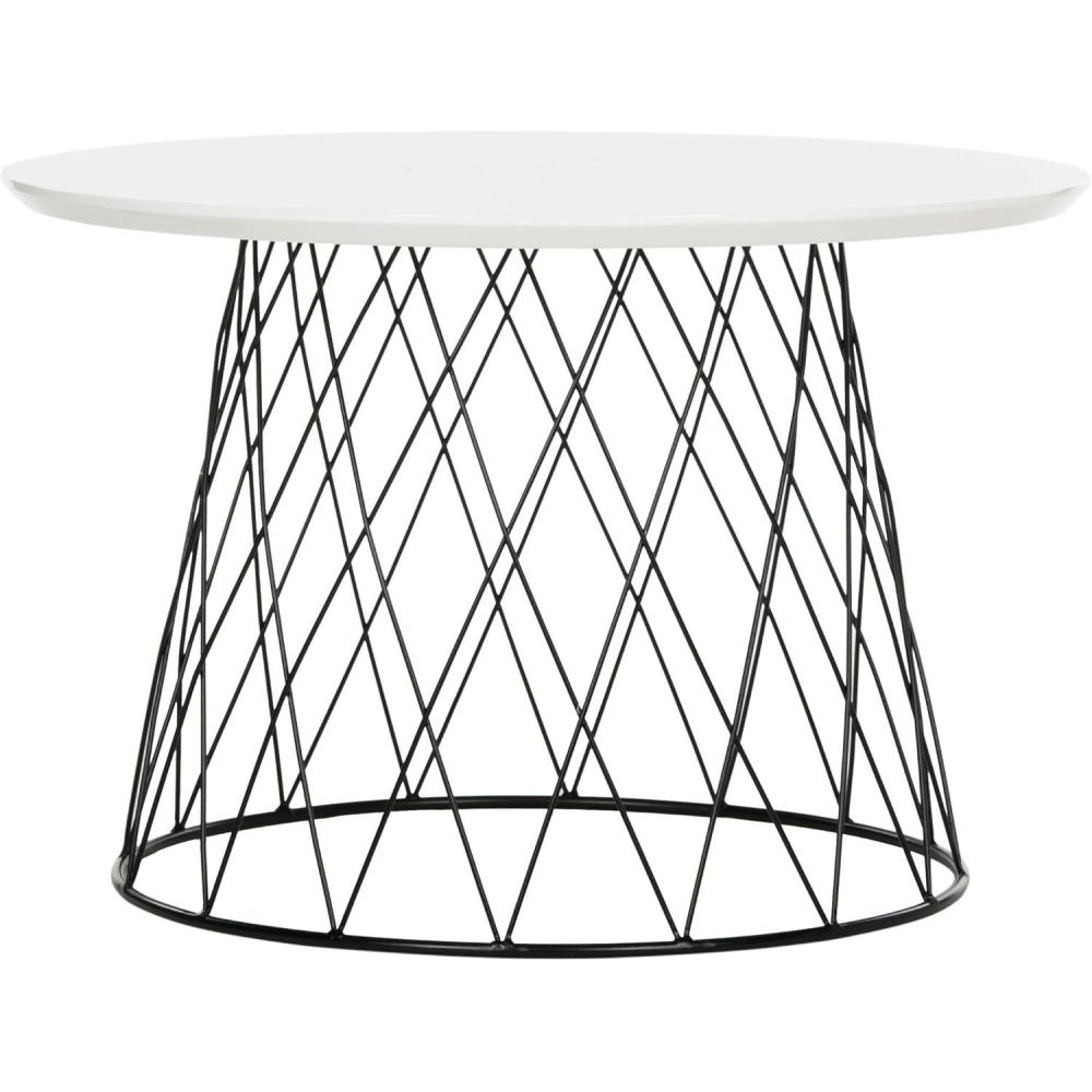 image:imageSafavieh FOX4245C Home Collection Roper Retro MidCentury White and Black Wood End TableWhite