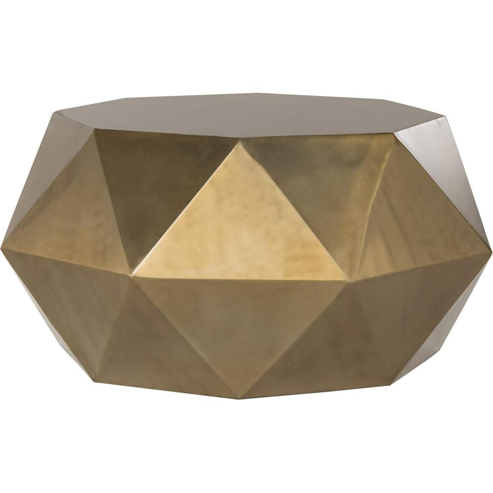 image:imageSafavieh Home Collection Astrid Geometric Brushed Brass Faceted Coffee TableBrushed Brass