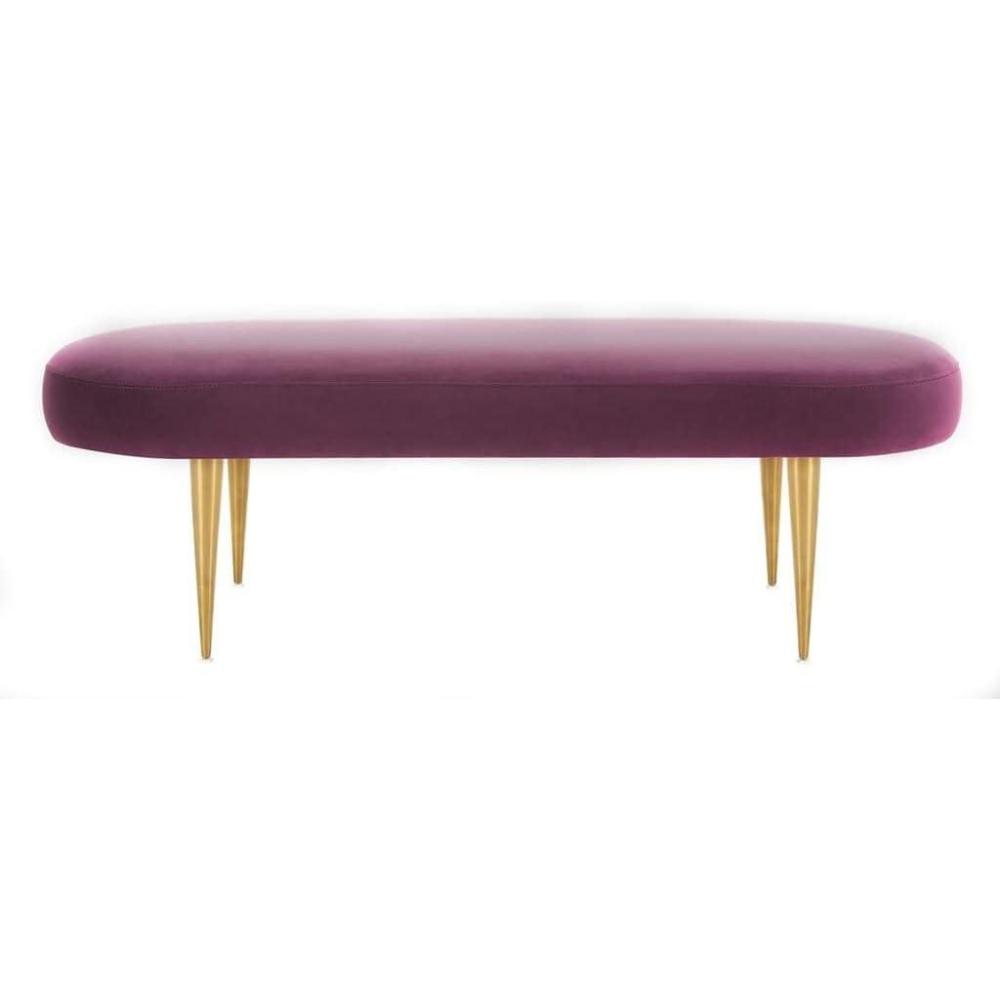 image:imageSafavieh Home Collection Corinne Emerald and Gold Velvet Oval BenchPlum  Gold