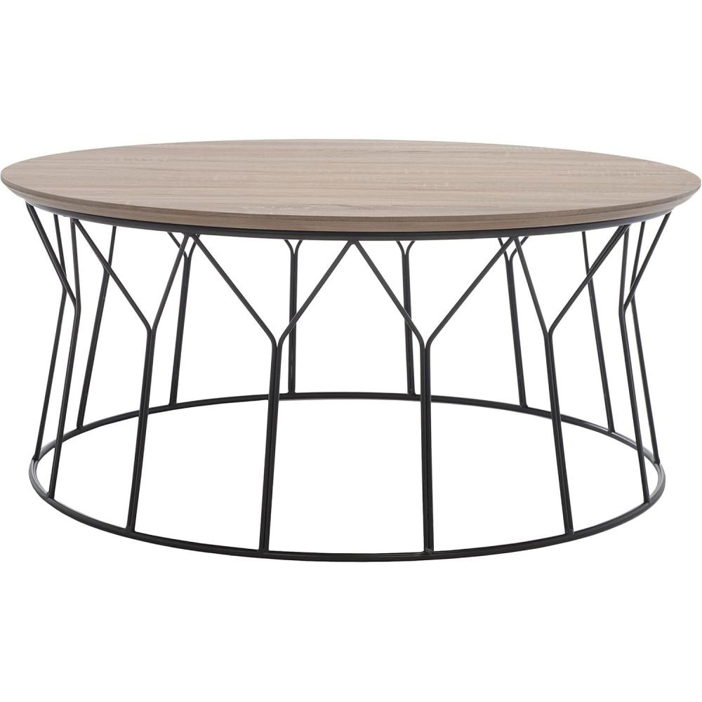 image:imageSafavieh Home Collection Deion Retro MidCentury Light Oak and Black Wood Coffee TableLight Grey