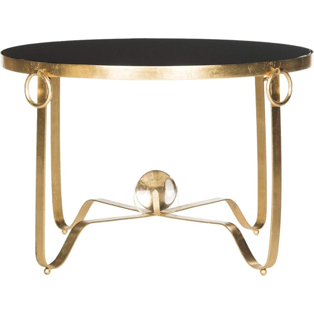 image:imageSafavieh Home Collection Elisha Black and Gold Leaf Round Coffee Table
