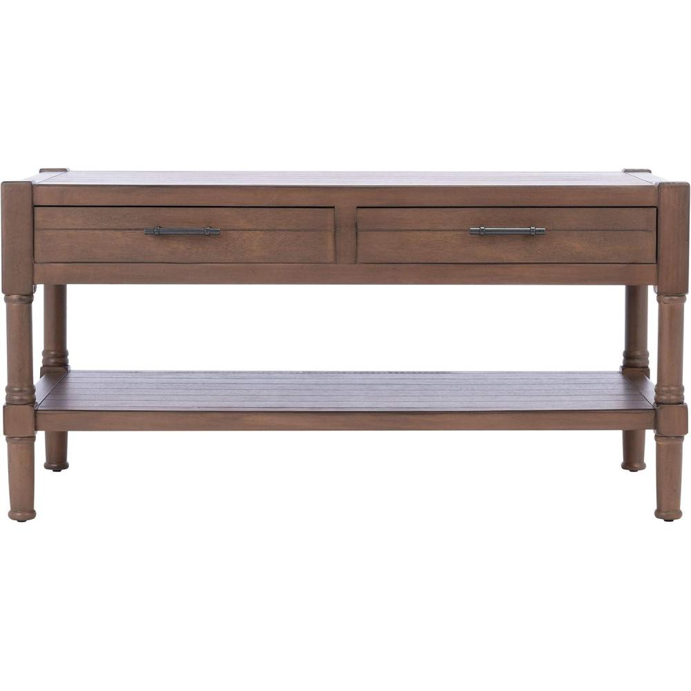 image:imageSafavieh Home Collection Filbert Brown 2Drawer Bottom Shelf Coffee Table COF5703CBrown