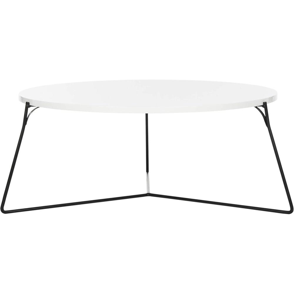 image:imageSafavieh Home Collection Mae Modern Light Brown Round Coffee TableWhite