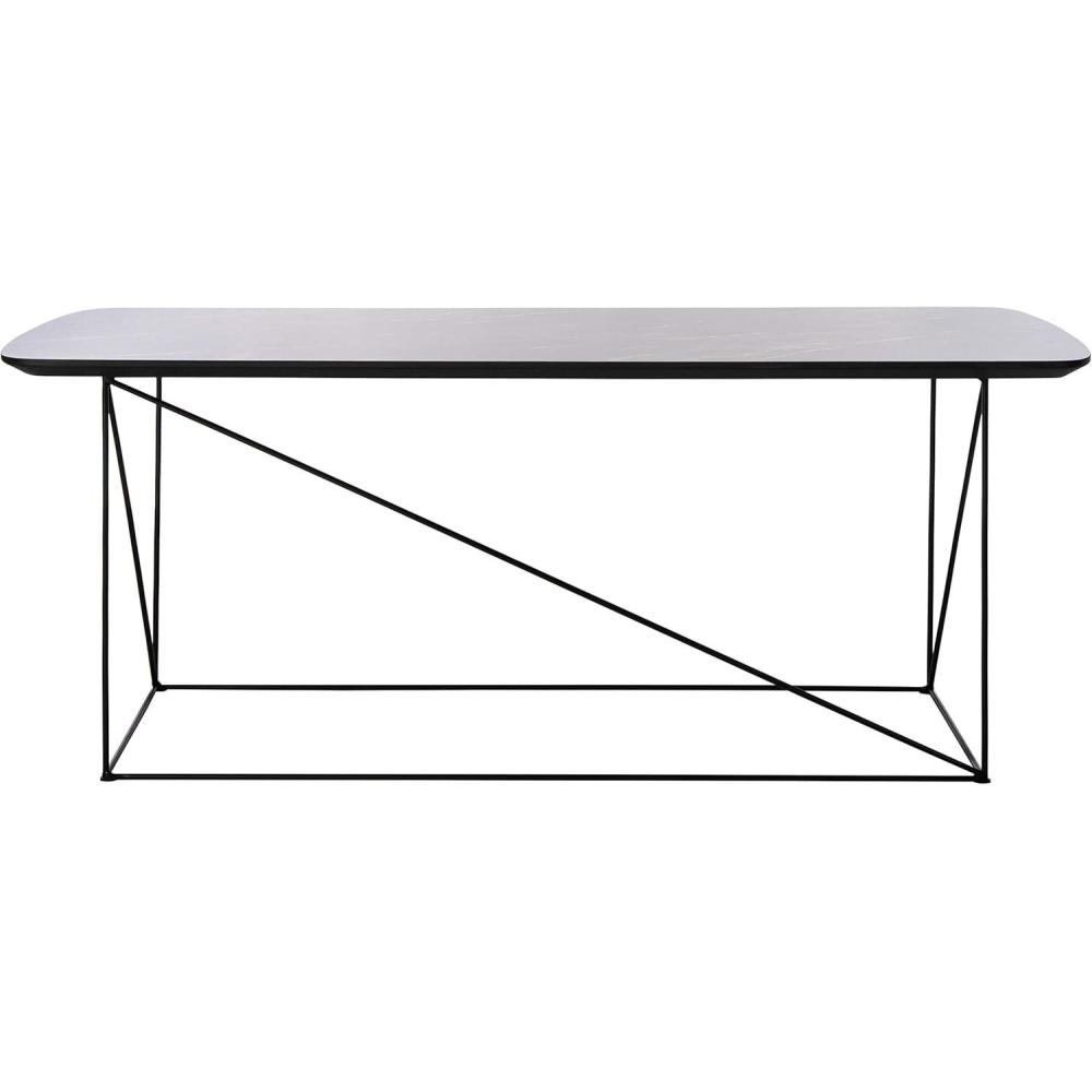 image:imageSafavieh Home Rylee Grey Sandstone and Black Rectangle Coffee TableDark Grey  Black
