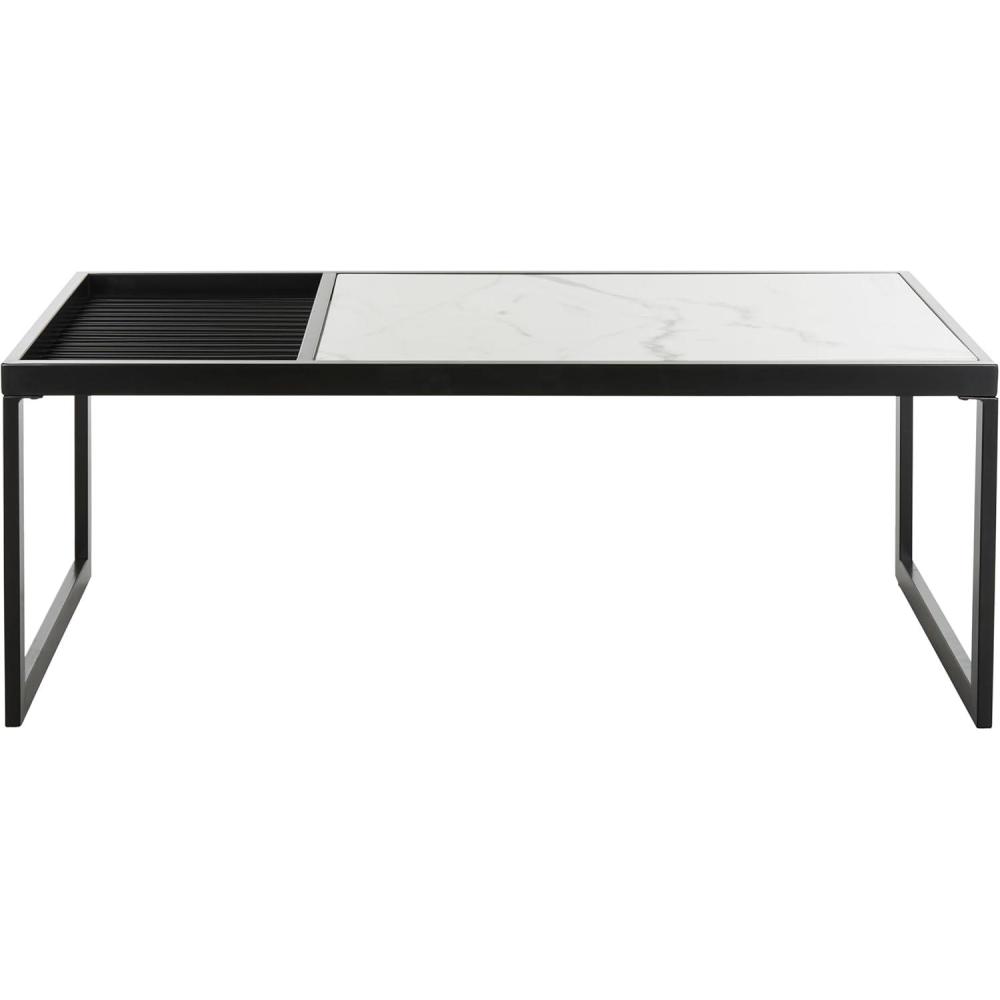 image:imageSafavieh Home Zuri White Faux Marble and Black Coffee Table