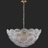 SAFAVIEH Couture – Alberta 9-Light Chandelier Light Fixture – Clear & Gold – Dimmable LED Chandelier with Glass Shades and Adjustable Chain – Modern Ceiling Light for Dining Room, Foyer (CTL1117A)(Clear/Gold)