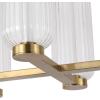 SAFAVIEH Couture – Cyndy Rectangular Chandelier Light Fixture – Gold & Clear – Dimmable LED Linear Chandelier with Glass Panels and Adjustable Height for Dining Room, Kitchen Island (CTL1119A)(Gold/Clear)