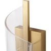 SAFAVIEH Couture – Leighton Acrylic Wall Sconce Light Fixture – Clear & Gold – Dimmable LED Wall Light with Adjustable Color Temperature, Modern Vanity Lighting for Bathroom, Hallway (CTL1111A)(Clear/Gold)