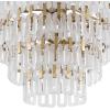 SAFAVIEH Couture – Queenie 16-Light Tiered Chandelier – Clear & Gold – Dimmable LED Chandelier with Glass Panels and Adjustable Height for Dining Room, Foyer (CTL1122A)(Clear/Gold)