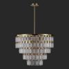 SAFAVIEH Couture – Queenie 16-Light Tiered Chandelier – Clear & Gold – Dimmable LED Chandelier with Glass Panels and Adjustable Height for Dining Room, Foyer (CTL1122A)(Clear/Gold)