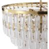 SAFAVIEH Couture – Queenie 16-Light Tiered Chandelier – Clear & Gold – Dimmable LED Chandelier with Glass Panels and Adjustable Height for Dining Room, Foyer (CTL1122A)(Clear/Gold)