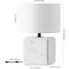 SAFAVIEH Couture Lighting Collection Zahra White Marble 15-inch Dimmable Table Lamp for Bedroom Living Room Home Office Desk Nightstand (LED Bulb Included)(White)