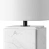 SAFAVIEH Couture Lighting Collection Zahra White Marble 15-inch Dimmable Table Lamp for Bedroom Living Room Home Office Desk Nightstand (LED Bulb Included)(White)