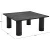 SAFAVIEH Furniture – Aramin Square Coffee Table – Walnut – Modern Living Room Table with Sculptural Legs for Living Room, Family Room, 39.4″ W x 39.4″ D x 17″ H (COF2307A)(Black)