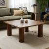 SAFAVIEH Furniture – Aramin Square Coffee Table – Walnut – Modern Living Room Table with Sculptural Legs for Living Room, Family Room, 39.4″ W x 39.4″ D x 17″ H (COF2307A)(Walnut)