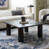 SAFAVIEH Furniture – Aramin Square Coffee Table – Walnut – Modern Living Room Table with Sculptural Legs for Living Room, Family Room, 39.4″ W x 39.4″ D x 17″ H (COF2307A)(Black)