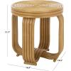 SAFAVIEH Furniture – Asleesh Round Accent Table – Natural Rattan – Fully Assembled – Ideal for Living Room, Bedroom, 16.5″ W x 16.5″ D x 17.7″ H (ACC9901A)(Natural)