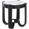 SAFAVIEH Furniture – Bilian Round Accent Table – Brown Rattan – Fully Assembled – Ideal for Living Room, Bedroom, 17.7″ W x 17.7″ D x 18″ H (ACC9900A)(Black)
