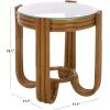 SAFAVIEH Furniture – Bilian Round Accent Table – Brown Rattan – Fully Assembled – Ideal for Living Room, Bedroom, 17.7″ W x 17.7″ D x 18″ H (ACC9900A)(Brown)