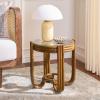 SAFAVIEH Furniture – Bilian Round Accent Table – Brown Rattan – Fully Assembled – Ideal for Living Room, Bedroom, 17.7″ W x 17.7″ D x 18″ H (ACC9900A)(Brown)