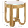 SAFAVIEH Furniture – Bilian Round Accent Table – Brown Rattan – Fully Assembled – Ideal for Living Room, Bedroom, 17.7″ W x 17.7″ D x 18″ H (ACC9900A)(Natural)