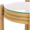 SAFAVIEH Furniture – Bilian Round Accent Table – Brown Rattan – Fully Assembled – Ideal for Living Room, Bedroom, 17.7″ W x 17.7″ D x 18″ H (ACC9900A)(Natural)