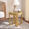 SAFAVIEH Furniture – Bilian Round Accent Table – Brown Rattan – Fully Assembled – Ideal for Living Room, Bedroom, 17.7″ W x 17.7″ D x 18″ H (ACC9900A)(Natural)