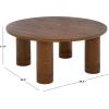 SAFAVIEH Furniture – Canino Round Coffee Table – Black – Modern Living Room Table with Sculptural Legs for Living Room, Family Room, 39.4″ W x 39.4″ D x 17″ H (COF2306B)(Walnut)