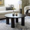 SAFAVIEH Furniture – Canino Round Coffee Table – Black – Modern Living Room Table with Sculptural Legs for Living Room, Family Room, 39.4″ W x 39.4″ D x 17″ H (COF2306B)(Black)