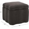 SAFAVIEH Furniture – Emmie Square Storage Ottoman – Brown Upholstered with Hidden Storage – Modern Accent Footrest for Living Room, Bedroom & Entryway, 20.2″ W x 20.2″ D x 18.3″ H (OTT3405A)(Brown)