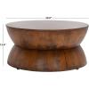 SAFAVIEH Furniture – Lailah Round Coffee Table – Mid-Century Design – Brown Sculptural Drum – Fully Assembled – Ideal for Living Room, Family Room, 30″ W x 30″ D x 14″ H (ALV1000A)(Brown)
