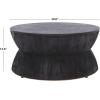 SAFAVIEH Furniture – Lailah Round Coffee Table – Mid-Century Design – Brown Sculptural Drum – Fully Assembled – Ideal for Living Room, Family Room, 30″ W x 30″ D x 14″ H (ALV1000A)(Black)