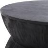 SAFAVIEH Furniture – Lailah Round Coffee Table – Mid-Century Design – Brown Sculptural Drum – Fully Assembled – Ideal for Living Room, Family Room, 30″ W x 30″ D x 14″ H (ALV1000A)(Black)