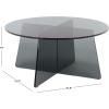 SAFAVIEH Furniture – Latika Round Coffee Table – Grey Tinted Tempered Glass – Fully Assembled Modern Minimalist Living Room Accent Table, 31.5″ W x 31.5″ D x 15″ H (COF7306A)(Grey/Tint)
