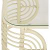 SAFAVIEH Furniture – Lidiya Coffee Table – White Rattan with Glass Top – Boho Coastal Living Room Accent Table, Fully Assembled, 30.7″ W x 22.8″ D x 15.9″ H (COF9900A)(White/Glass)