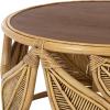 SAFAVIEH Furniture – Lusine Round Coffee Table – Honey Brown Wash & Solid Wood with Leaf Design – Boho Living Room Accent Table, 31.1″ W x 31.1″ D x 16″ H (COF6520B)(Honey Brown Wash)