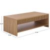SAFAVIEH Furniture – Masa Rectangular Coffee Table – Oak with Open Shelf Storage, Modern Living Room Table with Slatted Detail, 47″ W x 23.6″ D x 16.5″ H (COF3601A)(Oak)