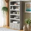 SAFAVIEH Furniture – Shafa 5-Tier Bookcase with Drawer – Light Grey Wood Storage Bookshelf for Living Room, Home Office (ETG3101A)(Light Grey)