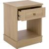SAFAVIEH Furniture – Shafa Side Table – Light Grey Solid Wood & Brass – 1-Drawer Nightstand Accent – Ideal for Living Room, Bedroom, 17.7″ W x 15″ D x 23.7″ H (ACC3100A)(Natural/Brass)